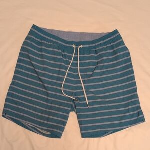 Bonobos Blue and White Striped Swim Trunks